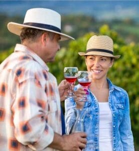 Guests enjoying wine together on an AmaWaterways cruise